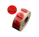 Haftetiketten "1/2 Preis"